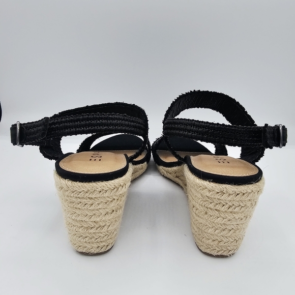 ESPRIT Black Wedge Sandals NWOT - Picture 6 of 13